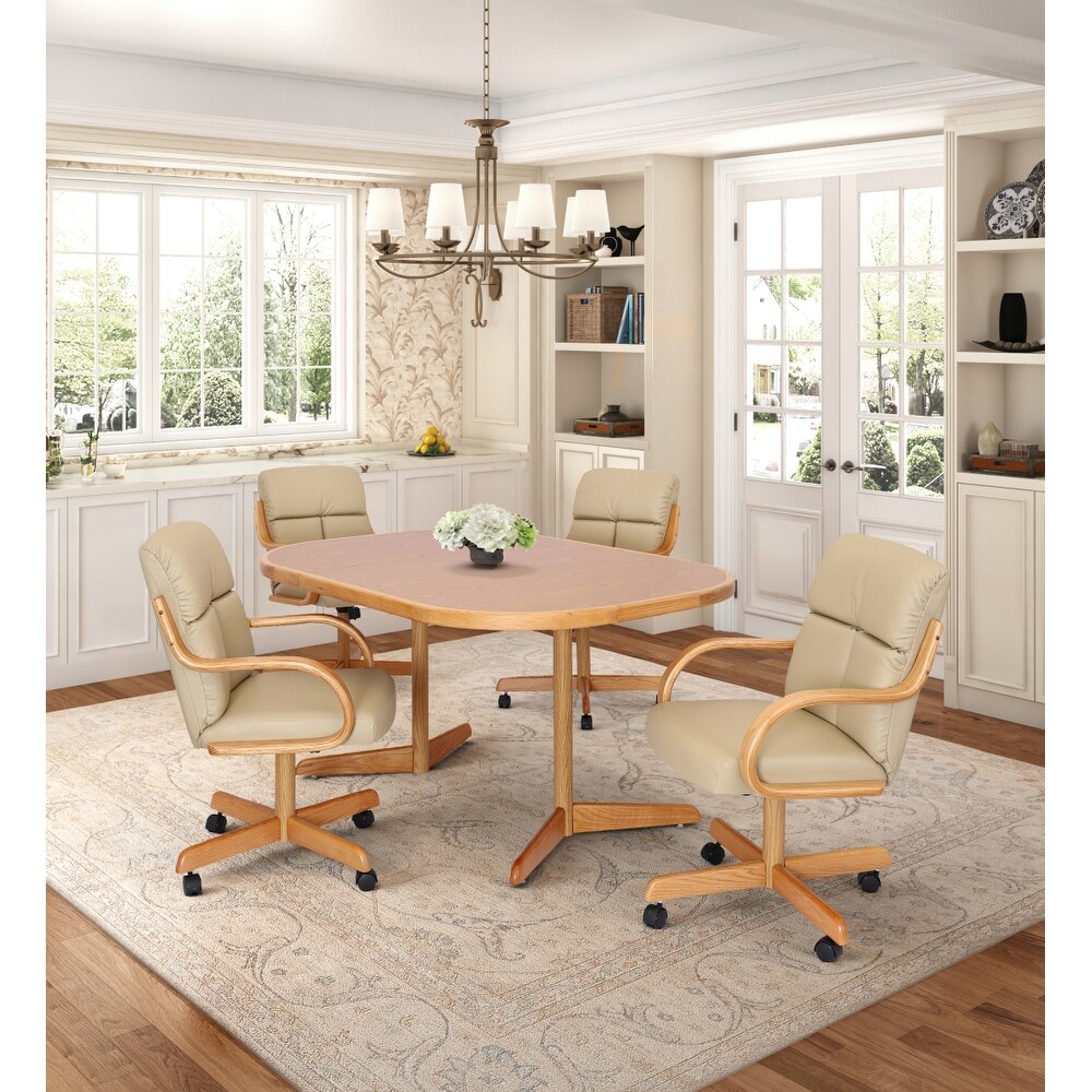Dining room sets with chairs on wheels 2025